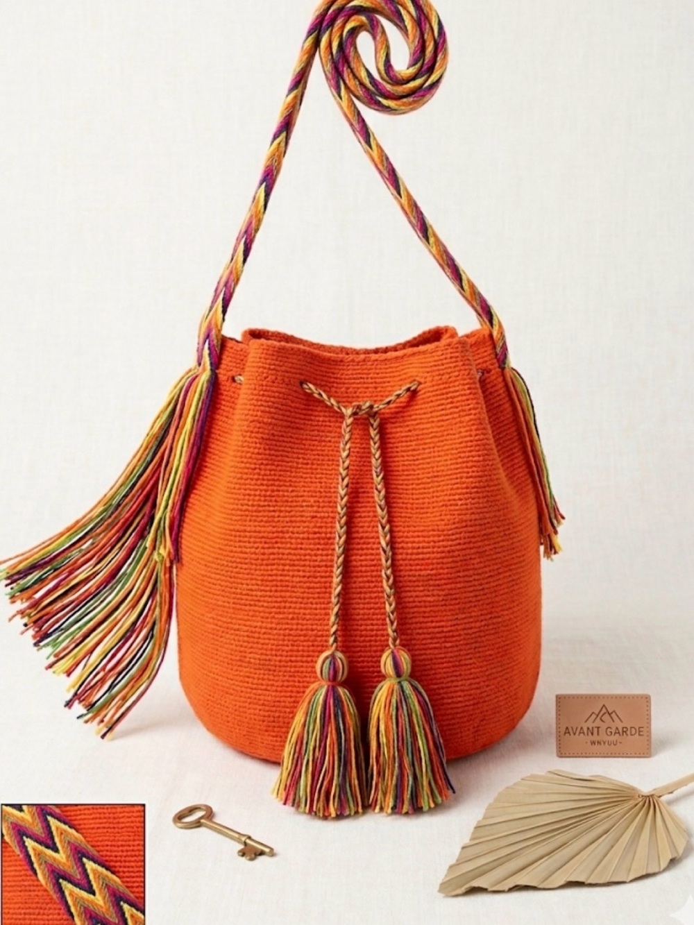 Vibrant Orange Woven Bag